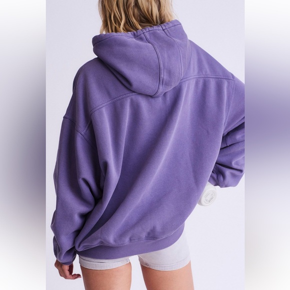 NWT Free People Movement Final Call Front Logo Hoodie in graphite combo - Picture 4 of 6